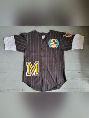 Rare Vintage 90s Mickey & Co Disney Store Baseball Jersey Pinstripe Size SMALL